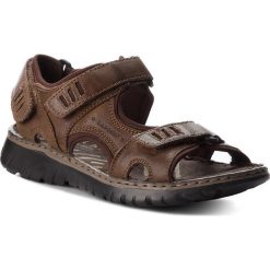 Sandały LASOCKI FOR MEN - MI18-971 Brązowy Ciemny. Pomarańczowe klapki męskie Lasocki For Men, bez wzorów, ze skóry. Za 129,99 zł.