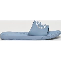 Lacoste - Klapki. Niebieskie klapki damskie marki Lacoste, z gumy, na płaskiej podeszwie. Za 199,90 zł.