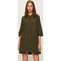 Only - Sukienka. Zielone sukienki damskie ONLY, s, bez wzorów, z bawełny, ze stójką, bez rękawów, mini, oversize. W wyprzedaży za 99,90 zł.