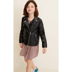 Mango Kids - Kurtka dziecięca Fagot 110-164 cm. Czarne kurtki dziewczęce Mango Kids, bez wzorów, z bawełny, krótkie, bez kaptura. Za 159,90 zł.