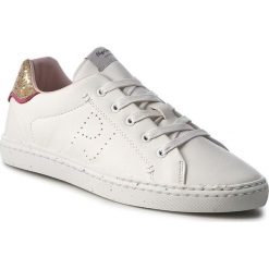 Sneakersy PEPE JEANS - Halley Basic PGS30254 White 800. Białe półbuty damskie Pepe Jeans, z jeansu. W wyprzedaży za 179,00 zł.