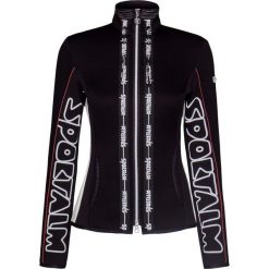 Bluza SPORTALM MURMELE SU. Czarne bluzy damskie Sportalm, z nadrukiem, z satyny, bez rękawów, bez kaptura. W wyprzedaży za 1125,00 zł.
