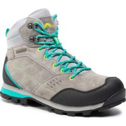Trekkingi ELBRUS - Condis Mid Wp Middle Grey/Turquoise/Light Lime. Szare trapery damskie ELBRUS, ze skóry, bez obcasa, bez zapięcia. W wyprzedaży za 269,00 zł.