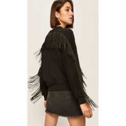 Answear - Bluza. Czarne bluzy damskie ANSWEAR, s, z aplikacjami, z elastanu, bez rękawów, bez kaptura. W wyprzedaży za 109,90 zł.