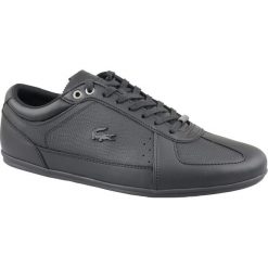 Lacoste Evara 119 1 737CMA003102H. Czarne półbuty męskie Lacoste, bez wzorów, ze skóry, bez zapięcia. W wyprzedaży za 449,99 zł.