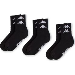 Zestaw 3 par wysokich skarpet unisex KAPPA - Evan 305068 Black 005. Czarne skarpetki damskie Kappa, z elastanu. Za 29,95 zł.