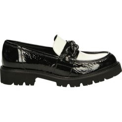 Mokasyny - 3202 NERO-BIA. Czarne mokasyny damskie Venezia, ze skóry. Za 299,00 zł.