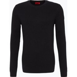 HUGO - Sweter męski – Somael, czarny. Czarne swetry męskie HUGO, xxl, bez wzorów, z wełny, klasyczne, z klasycznym kołnierzykiem, bez kaptura. Za 779,95 zł.