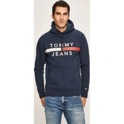 Tommy Jeans - Bluza. Niebieskie bluzy męskie Tommy Jeans, s, z nadrukiem, z bawełny, z kapturem, bez rękawów, z kapturem. Za 449,90 zł.