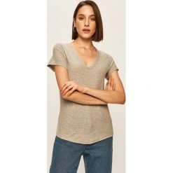 Answear - T-shirt. Szare bluzki damskie ANSWEAR, s, bez wzorów, z bawełny, bez kołnierzyka. Za 49,90 zł.
