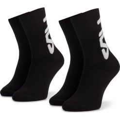 Zestaw 2 par wysokich skarpet unisex FILA - Calza F9598 Black 200. Czarne skarpetki damskie Fila, bez wzorów, z elastanu. Za 35,99 zł.