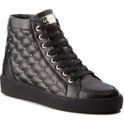 Sneakersy GUESS - FLACE3 LEA12 BLACK. Czarne sneakersy damskie Guess, z materiału. Za 629,00 zł.