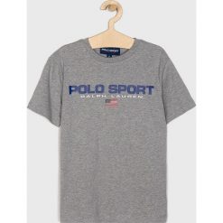 Polo Ralph Lauren - T-shirt dziecięcy 134-176 cm. Szare t-shirty chłopięce Polo Ralph Lauren, z nadrukiem, z bawełny, bez rękawów. W wyprzedaży za 129,90 zł.