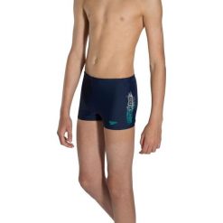 Kąpielówki męskie: Speedo Kąpielówki dziecięce Sub Atomizer Logo Panel Aquashort Navy/White/Green Glow r. 128 (8-09312B668)