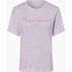 Pepe Jeans - T-shirt damski z dodatkiem lnu – Victoria, lila. T-shirty damskie Pepe Jeans, s, bez wzorów, z jeansu, bez kołnierzyka. Za 179,95 zł.