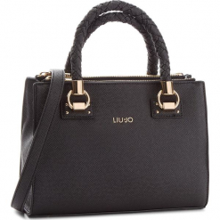 Torebka LIU JO - S Satchel Zip Manhat N68097 E0087 Nero 22222. Czarne torebki klasyczne damskie Liu Jo, ze skóry ekologicznej. Za 649,00 zł.