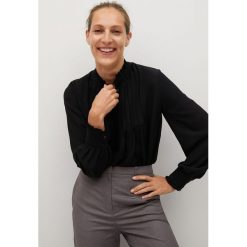 Mango - Koszula Cachito. Czarne bluzki damskie Mango, na co dzień, s, bez wzorów, z wiskozy, eleganckie, ze stójką, z długim rękawem. W wyprzedaży za 99,99 zł.