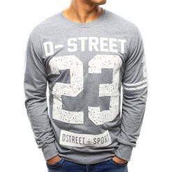 Bluzy męskie: Bluza męska z nadrukiem szara (bx1912)