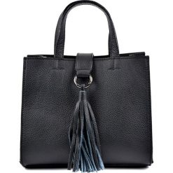 Torebki klasyczne damskie: Skórzana torebka w kolorze czarnym – (S)22 x (W)25 x (G)16 cm