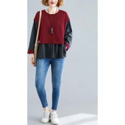 Bluzka w kolorze bordowo-czarnym. Czerwone bluzki damskie Amato Rizzi, bez wzorów, z okrągłym kołnierzem, bez rękawów. W wyprzedaży za 139,95 zł.