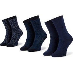 Zestaw 3 par wysokich skarpet damskich TOMMY HILFIGER - 493012001 Blue Combi 832. Niebieskie skarpetki damskie TOMMY HILFIGER, bez wzorów, z elastanu. Za 89,99 zł.