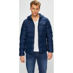 Adidas Performance - Kurtka puchowa Helionic. Niebieskie kurtki męskie marki adidas Performance, m, z poliesteru, z kapturem. W wyprzedaży za 479,90 zł.