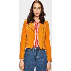Vero Moda - Kurtka/płaszcz 10191094. Pomarańczowe kurtki damskie Vero Moda, s, bez wzorów, ze skóry, krótkie. Za 429,90 zł.