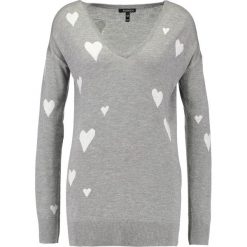 Swetry klasyczne damskie: Baukjen AGNES HEART Sweter grey marl and off white