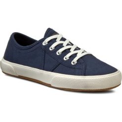 Tenisówki MARC O'POLO - 602 11263501 613 Dark Blue 880. Niebieskie półbuty damskie Marc O'Polo, bez wzorów, z gumy, bez zapięcia. W wyprzedaży za 179,00 zł.