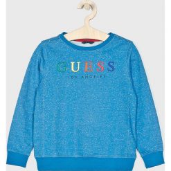 Guess Jeans - Bluza dziecięca 118-175 cm. Niebieskie bluzy chłopięce Guess Jeans, z nadrukiem, z bawełny, bez rękawów, bez kaptura. Za 219,90 zł.