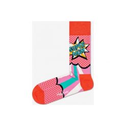 Happy Socks Super Mom Skarpetki Czerwony Różowy. Różowe skarpetki damskie Happy Socks, bez wzorów, z elastanu. Za 51,95 zł.