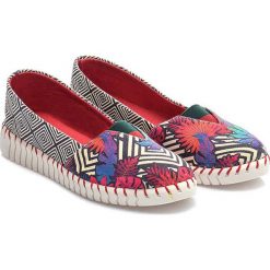 Tomsy damskie: Espadryle w kolorze beżowo-czarnym ze wzorem