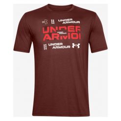 Under Armour Grid Koszulka Brązowy. Pomarańczowe podkoszulki męskie Under Armour, l, z nadrukiem, z bawełny, bez kołnierzyka, krótkie. Za 119,95 zł.