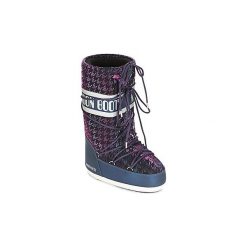Śniegowce Moon Boot MOON BOOT GLAM. Niebieskie kozaki damskie marki Moon Boot, bez zapięcia. Za 549,00 zł.