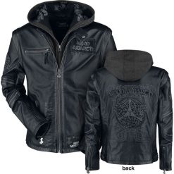 Amon Amarth EMP Signature Collection Kurtka skórzana czarny. Czarne kurtki męskie bomber Amon Amarth, xxl, z aplikacjami. Za 731,90 zł.