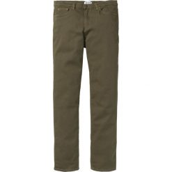 Spodnie ze stretchem Classic Fit Straight bonprix ciemnooliwkowy. Zielone spodnie męskie bonprix, na co dzień, m, bez wzorów. Za 54,99 zł.