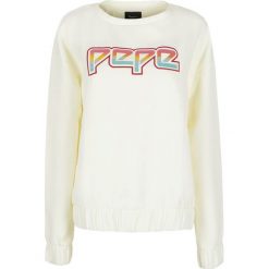 Bluza Pepe Jeans. Białe bluzki damskie Pepe Jeans, bez wzorów, z jeansu, bez kołnierzyka, bez rękawów. Za 159,00 zł.