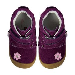 Buty dziecięce: Skórzane buty "Suede Flower" w kolorze fioletowym do nauki chodzenia