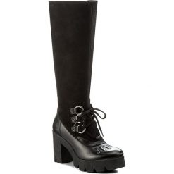 Kozaki EVA MINGE - Leonor 2R 17SM1372225EF 101. Czarne buty zimowe damskie Eva Minge, z nubiku, na obcasie. W wyprzedaży za 329,00 zł.
