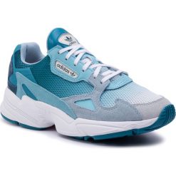 Buty adidas - Falcon W EF1963 Blutin/Ltaqua/Shgre. Niebieskie buty sportowe damskie Adidas, bez wzorów, ze skóry, sportowe. W wyprzedaży za 229,00 zł.