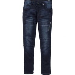 Dżinsy dresowe Skinny Fit Straight bonprix ciemnoniebieski "stone". Niebieskie jeansy męskie bonprix, m, bez wzorów. Za 99,99 zł.