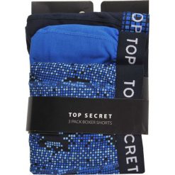 BOKSERKI MĘSKIE. Niebieskie bokserki męskie Top Secret, bez wzorów, z bawełny. Za 59,99 zł.