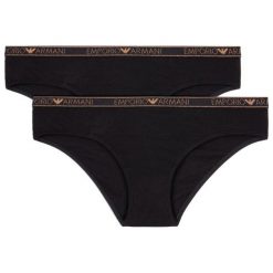Komplet 2 par fig klasycznych Emporio Armani Underwear 163334 9A263 17020. Czarne figi damskie Emporio Armani Underwear, s, bez wzorów, z elastanu. W wyprzedaży za 99,00 zł.