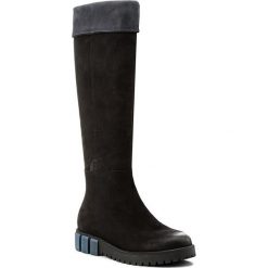 Kozaki NESSI - 17241/O Czarny 9/Granat. Czarne buty zimowe damskie Nessi, z nubiku. W wyprzedaży za 359,00 zł.