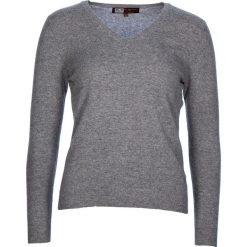 Kaszmirowy sweter w kolorze szarym. Szare swetry damskie 100% Cachemire, bez wzorów, z kaszmiru, klasyczne, bez rękawów, bez kaptura. W wyprzedaży za 199,95 zł.