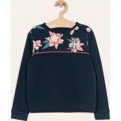 Roxy - Bluza dziecięca 128-176 cm. Niebieskie bluzy dziewczęce Roxy, z nadrukiem, z bawełny, bez rękawów, bez kaptura. W wyprzedaży za 119,90 zł.