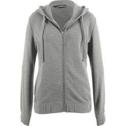 Bluzy damskie: Bluza rozpinana z elastycznym dołem bonprix szary melanż