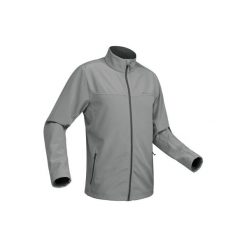 Kurtka Softshell trekkingowa Trek 100 WindWarm męska. Szare kurtki męskie outdoor marki QUECHUA, m, z elastanu. Za 99,99 zł.