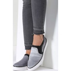 Trampki damskie slip on: Szare Slip On Festive