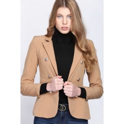 Ciemnobeżowa Marynarka Switching Sides. Brązowe marynarki i żakiety damskie marki Born2be, l. Za 109,99 zł.